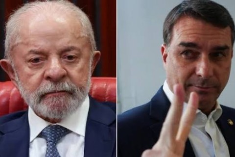 Lula aparece 7 pontos à frente de Flávio Bolsonaro em eventual 2º turno, aponta pesquisa AtlasIntel.